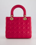 *FIRE PRICE* Christian Dior Hot Pink Lady Dior Bag in Cannage Lambskin with Silver Hardware RRP ¬£5,300