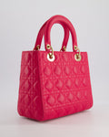 *FIRE PRICE* Christian Dior Hot Pink Lady Dior Bag in Cannage Lambskin with Silver Hardware RRP ¬£5,300