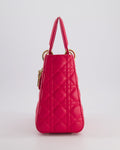 *FIRE PRICE* Christian Dior Hot Pink Lady Dior Bag in Cannage Lambskin with Silver Hardware RRP ¬£5,300