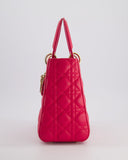 *FIRE PRICE* Christian Dior Hot Pink Lady Dior Bag in Cannage Lambskin with Silver Hardware RRP ¬£5,300