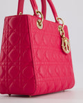 *FIRE PRICE* Christian Dior Hot Pink Lady Dior Bag in Cannage Lambskin with Silver Hardware RRP ¬£5,300