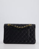 *HOT* Chanel Black Medium Classic Double Flap Bag in Caviar Leather with Gold Hardware