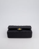 *HOT* Chanel Black Medium Classic Double Flap Bag in Caviar Leather with Gold Hardware