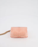 *COLLECTOR'S PIECE* Chanel Minaudi√®re Pink Plexiglass Clutch Bag With Champagne Hardware and Logo Detail