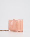 *COLLECTOR'S PIECE* Chanel Minaudi√®re Pink Plexiglass Clutch Bag With Champagne Hardware and Logo Detail