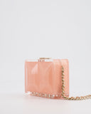 *COLLECTOR'S PIECE* Chanel Minaudi√®re Pink Plexiglass Clutch Bag With Champagne Hardware and Logo Detail