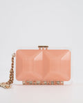 *COLLECTOR'S PIECE* Chanel Minaudi√®re Pink Plexiglass Clutch Bag With Champagne Hardware and Logo Detail