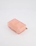 *COLLECTOR'S PIECE* Chanel Minaudi√®re Pink Plexiglass Clutch Bag With Champagne Hardware and Logo Detail
