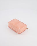 *COLLECTOR'S PIECE* Chanel Minaudi√®re Pink Plexiglass Clutch Bag With Champagne Hardware and Logo Detail