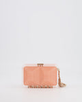 *COLLECTOR'S PIECE* Chanel Minaudi√®re Pink Plexiglass Clutch Bag With Champagne Hardware and Logo Detail