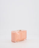 *COLLECTOR'S PIECE* Chanel Minaudi√®re Pink Plexiglass Clutch Bag With Champagne Hardware and Logo Detail