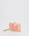 *COLLECTOR'S PIECE* Chanel Minaudi√®re Pink Plexiglass Clutch Bag With Champagne Hardware and Logo Detail