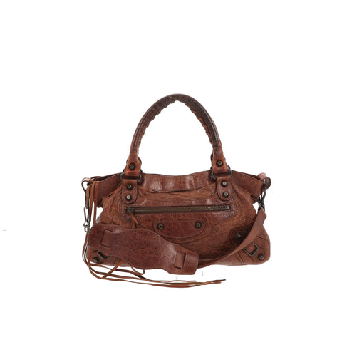 balenciaga First Handbag in Brown Leather