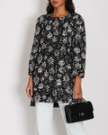*HOT* Chanel 18C Navy Tweed Jacket with White Floral Embroideries and Crystal Bronze Buttons FR 42 (UK 14) RRP ¬£4800