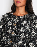 *HOT* Chanel 18C Navy Tweed Jacket with White Floral Embroideries and Crystal Bronze Buttons FR 42 (UK 14) RRP ¬£4800
