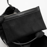 balenciaga Cabas Logo Tote Bag Canvas/ Calfskin Black SHW