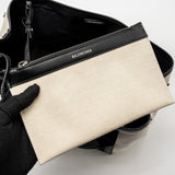 balenciaga Cabas Tote Bag Canvas/Calfskin Natural/Black SHW
