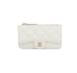 Chanel Matelasse Caviar White 5 Slot Zipper Card Case