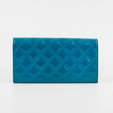 Chanel Long Patent Blue Wallet