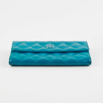 Chanel Long Patent Blue Wallet