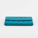 Chanel Long Patent Blue Wallet