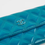 Chanel Long Patent Blue Wallet