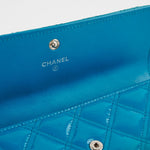 Chanel Long Patent Blue Wallet