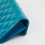 Chanel Long Patent Blue Wallet