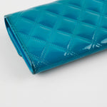 Chanel Long Patent Blue Wallet