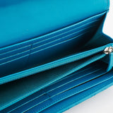 Chanel Long Patent Blue Wallet