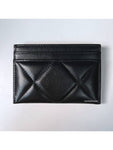 19 Logo Chain Quilted Lambskin Card Wallet Black Chanel