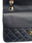 A01112 Black Lambskin Gold Classic Medium Chain Shoulder Bag Chanel