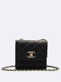 A81633 Black Lambskin Trend CC Gold Mini Cross Bag Chanel