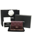 AP0238 Burgundy caviar gold CC logo classic clutch with chain card wallet cross bag 31st Chanel