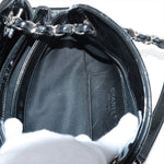 Chanel Mademoiselle Patent Leather Chain Shoulder Bag Black Silver G  14th