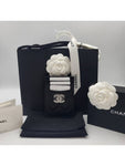 24P Coco Lettering CC Logo Card Slot Caviar Black AP3835 Chanel