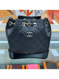 Aged Calfskin Small Gabrielle Backpack Black Chanel