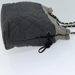 Chanel Matelasse Chain COCO Mark Tote Bag Canvas Gray CC Auth ac2943