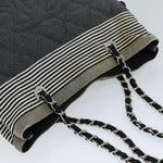 Chanel Matelasse Chain COCO Mark Tote Bag Canvas Gray CC Auth ac2943