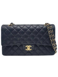 A01112 Black Lambskin Gold Classic Medium Chain Shoulder Bag Chanel