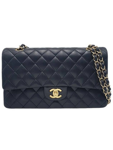 A01112 Black Lambskin Gold Classic Medium Chain Shoulder Bag Chanel