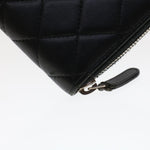Chanel Long Wallet Lamb Skin Black CC Auth am4587