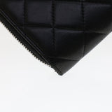 Chanel Long Wallet Lamb Skin Black CC Auth am4587
