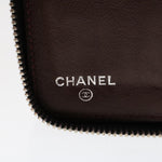 Chanel Long Wallet Lamb Skin Black CC Auth am4587