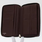 Chanel Long Wallet Lamb Skin Black CC Auth am4587