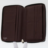 Chanel Long Wallet Lamb Skin Black CC Auth am4587
