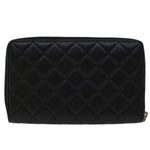 Chanel Long Wallet Lamb Skin Black CC Auth am4587