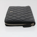 Chanel Long Wallet Lamb Skin Black CC Auth am4587