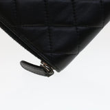 Chanel Long Wallet Lamb Skin Black CC Auth am4587