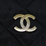 Chanel Matelasse Chain Shoulder Bag Satin Black CC Auth am6152A